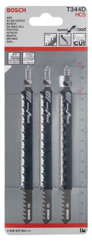 Bosch Dekupaj Testere Bıçağı Speed For Wood T 344 D 152 mm (3 Adet) 