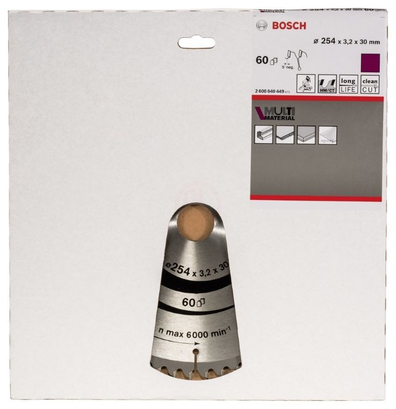 Bosch Daire Testere Bıçağı Multi Material 254x30 mm 60 Diş 