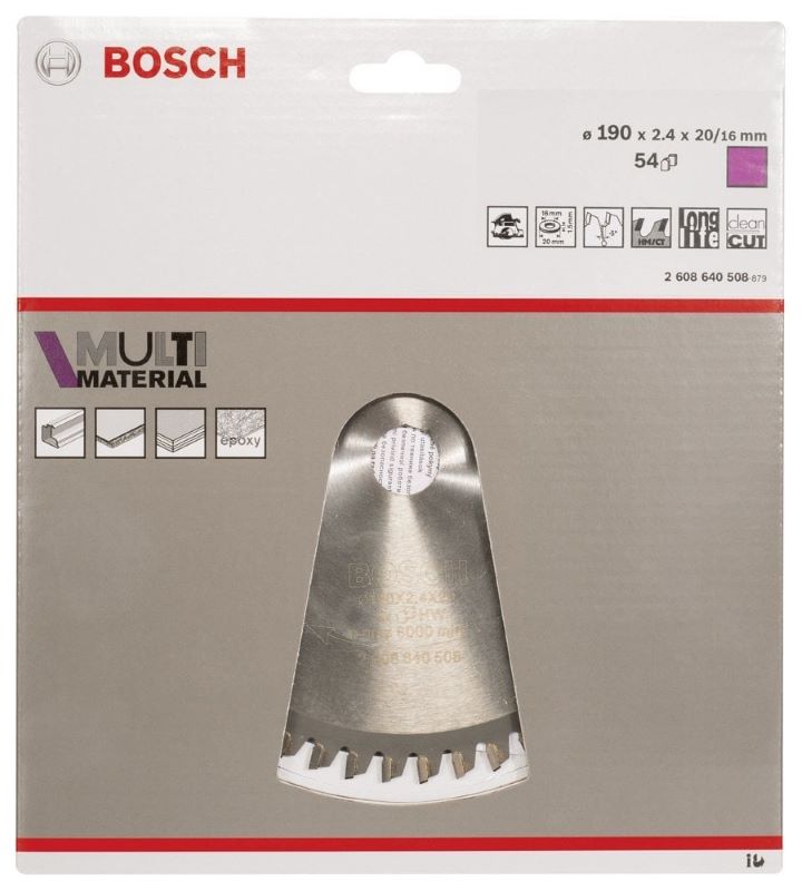 Bosch Daire Testere Bıçağı Multi Material 190x20/16 mm 54 Diş 