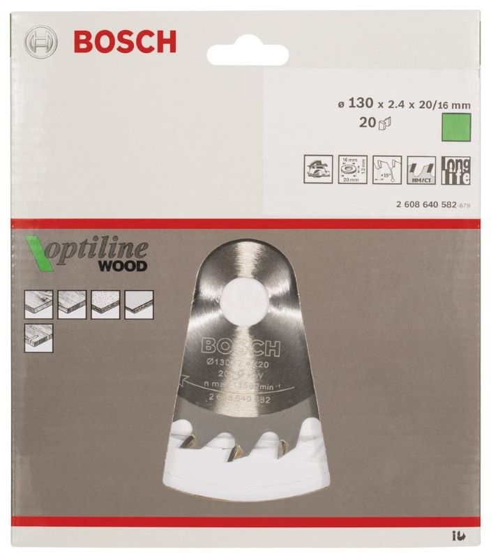 Bosch Daire Testere Bıçağı Optiline Wood 130x20/16 mm 20 Diş 