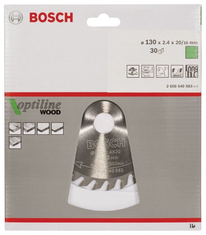 Bosch Daire Testere Bıçağı Optiline Wood 130x20/16 mm 30 Diş 