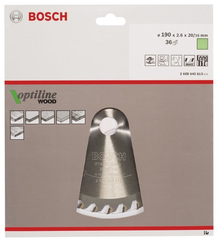 Bosch Daire Testere Bıçağı Optiline Wood 190x20/16 mm 36 Diş 
