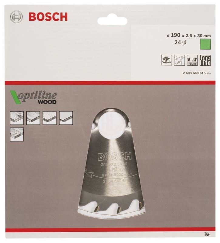 Bosch Daire Testere Bıçağı Optiline Wood 190x30 mm 24 Diş 