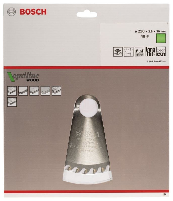 Bosch Daire Testere Bıçağı Optiline Wood 210x30 mm 48 Diş (2,8/1,8 mm) 