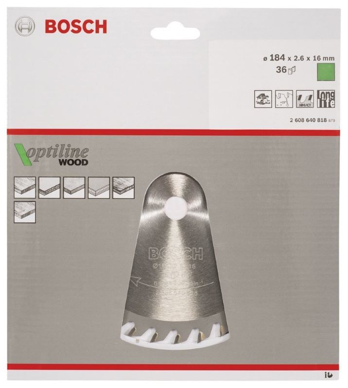 Bosch Daire Testere Bıçağı Optiline Wood 184x16 mm 36 Diş 