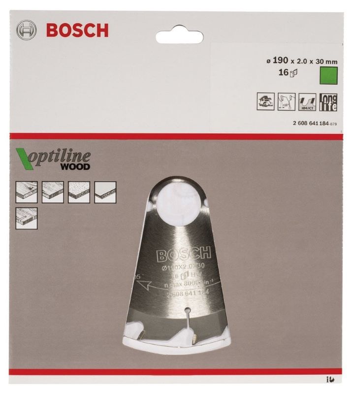 Bosch Daire Testere Bıçağı Optiline Wood 190x30 mm 16 Diş 