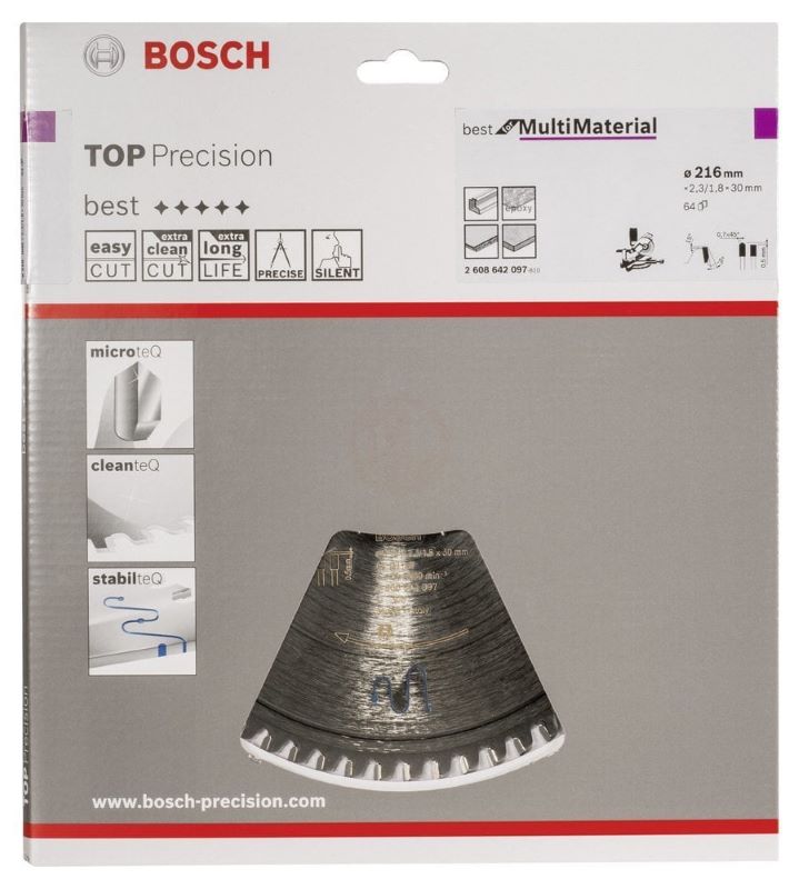Bosch Daire Testere Bıçağı Best For MultiMaterial 216x30 mm 64 Diş 