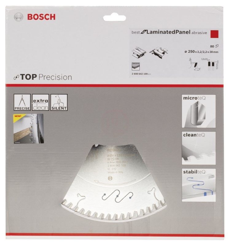 Bosch Daire Testere Bıçağı Best For LaminatedPanel Abrasive 250x30 mm 80 Diş 