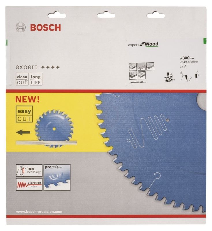 Bosch Daire Testere Bıçağı Expert For Wood 300x30 mm 72 Diş (2,4/1,8 mm) 