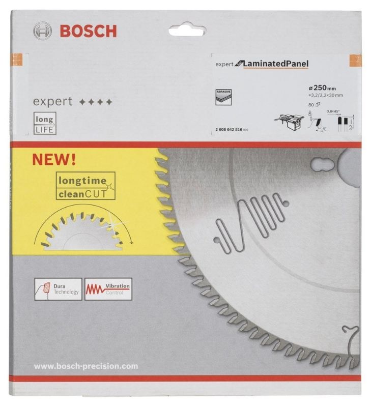 Bosch Daire Testere Bıçağı Expert For LaminatedPanel 250x30 mm 80 Diş 