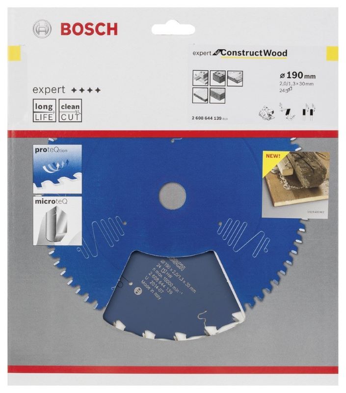 Bosch Daire Testere Bıçağı Expert For ConstructWood 190x30 mm 24 Diş 