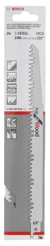 Bosch Panter Testere Bıçağı Top For Wood S 1531 L 240 mm (2 Adet) 