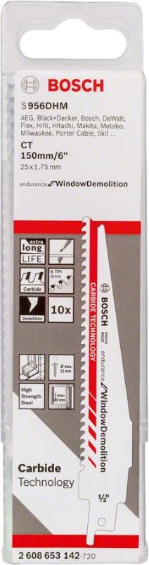 - Bosch Panter Testere Bıçağı Endurance For Window Demolition S 956 DHM 150 mm (10 Adet) 