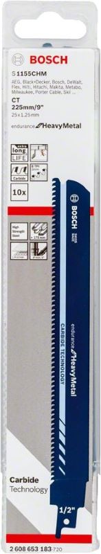 -Bosch Panter Testere Bıçağı Endurance For Heavy Metal S 1155 CHM 225 mm (10 Adet) 
