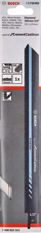 - Bosch Panter Testere Bıçağı Special For CementCastIron S 1750 RD 250 mm 50 Kum (1 Adet) 