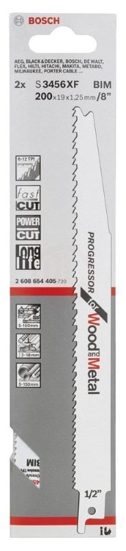 Bosch Panter Testere Bıçağı Progressor For Wood And Metal S 3456 XF 200 mm (2 Adet) 