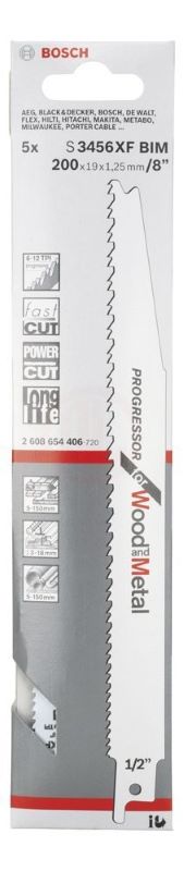 Bosch Panter Testere Bıçağı Progressor For Wood And Metal S 3456 XF 200 mm (5 Adet) 