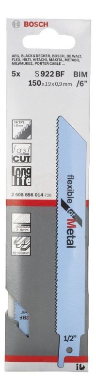 Bosch Panter Testere Bıçağı Flexible For Metal S 922 BF 150 mm (5 Adet) 