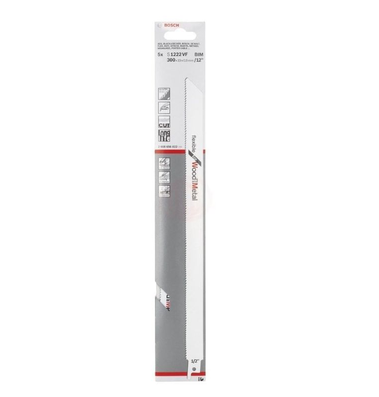 Bosch Panter Testere Bıçağı Flexible For Wood And Metal S 1222 VF 300 mm (5 Adet) 