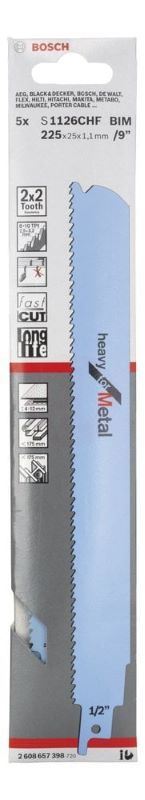 Bosch Panter Testere Bıçağı Heavy For Metal S 1126 CHF 225 mm (5 Adet) 