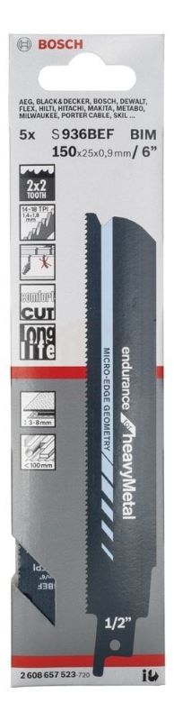 Bosch Panter Testere Bıçağı Endurance For Heavy Metal S 927 BEF 150 mm (5 Adet) 
