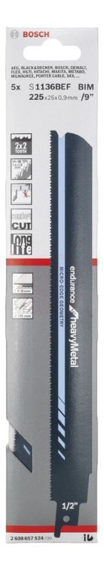 Bosch Panter Testere Bıçağı Endurance For Heavy Metal S 1127 BEF 225 mm (5 Adet) 