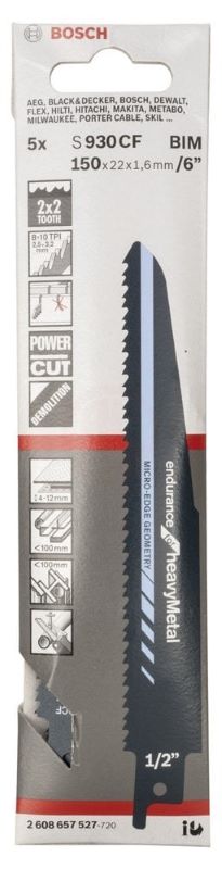 Bosch Panter Testere Bıçağı Endurance For Heavy Metal S 930 CF 150 mm (5 Adet) 