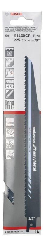 Bosch Panter Testere Bıçağı Endurance For Heavy Metal S 1130 CF 225 mm (5 Adet) 