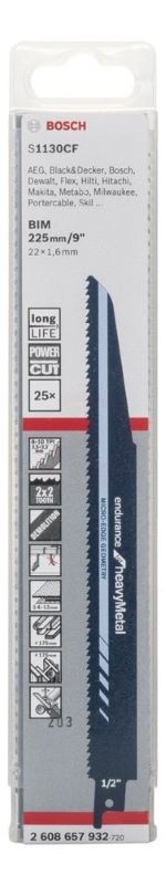 Bosch Panter Testere Bıçağı Endurance For Heavy Metal S 1130 CF 225 mm (25 Adet) 