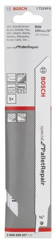 Bosch Panter Testere Bıçağı Special For PalletRepair S 722 VFR 190 mm (5 Adet) 