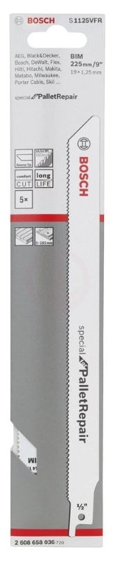 Bosch Panter Testere Bıçağı Special For PalletRepair S 1125 VFR 225 mm (5 Adet) 