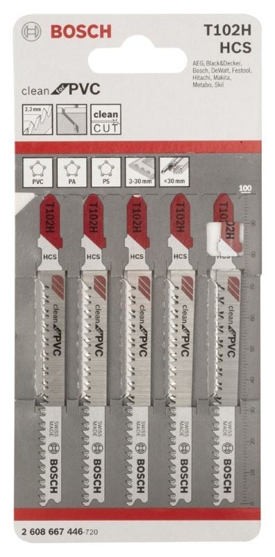 Bosch Dekupaj Testere Bıçağı Clean For PVC T 102 H 100 mm (5 Adet) 
