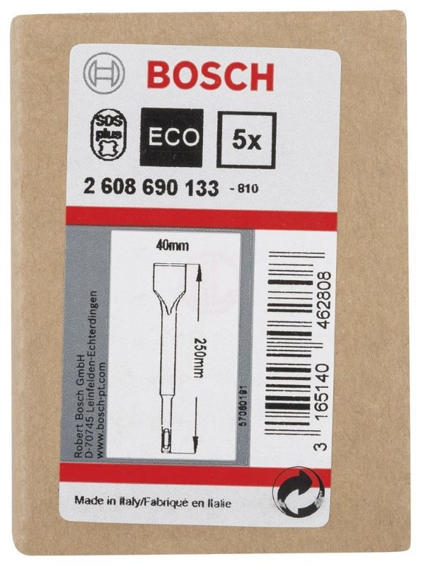Bosch SDS Plus Geniş Yassı Keski 250x40 mm (5 Adet) 