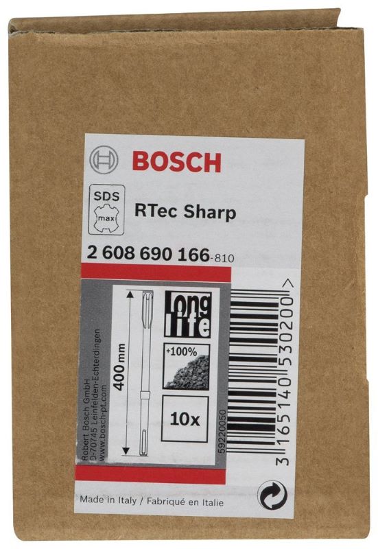 Bosch SDS Max LongLife Rtec Sharp Yassı Keski 400 mm (10 Adet) 