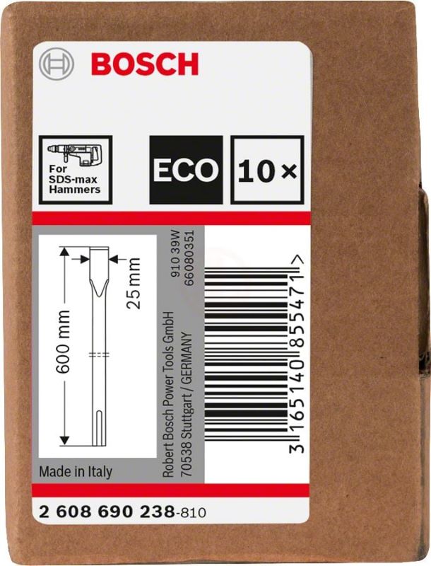 Bosch SDS Max Eco Yassı Keski 600x25 mm (10 Adet) 