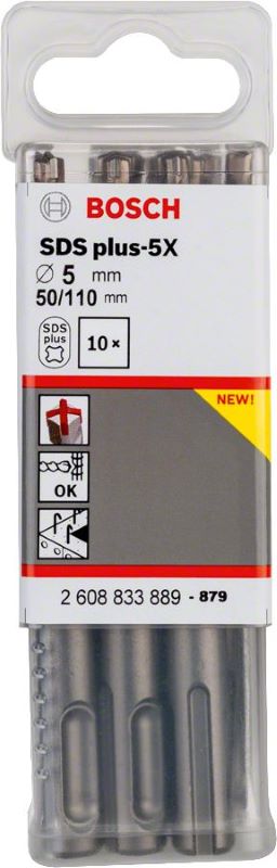 Bosch SDS Plus-5X Kırıcı Delici Uç 5,0x110 mm (10 Adet) 