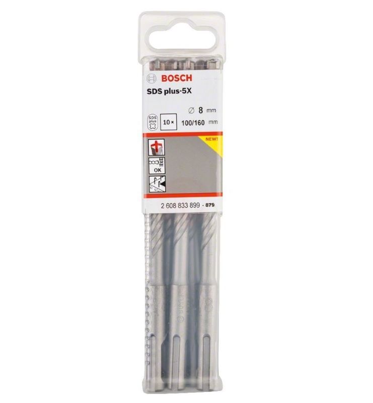 Bosch SDS Plus-5X Kırıcı Delici Uç 8,0x160 mm (10 Adet) 