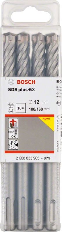 Bosch SDS Plus-5X Kırıcı Delici Uç 12,0x160 mm (10 Adet) 