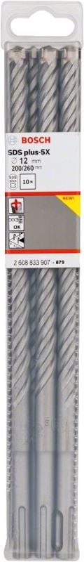 Bosch SDS Plus-5X Kırıcı Delici Uç 12,0x260 mm (10 Adet) 