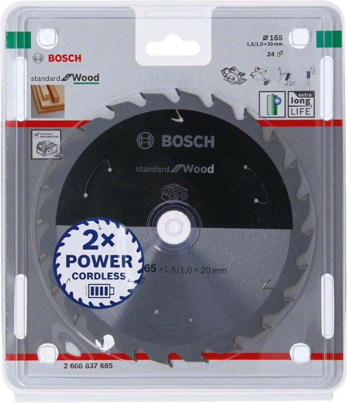 Bosch Daire Testere Bıçağı Standard For Wood 165x20 mm 24 Diş 