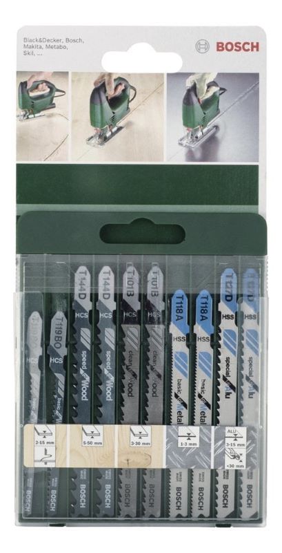Bosch Dekupaj Testere Bıçağı Ahşap ve Metal Set (10 Parça) 