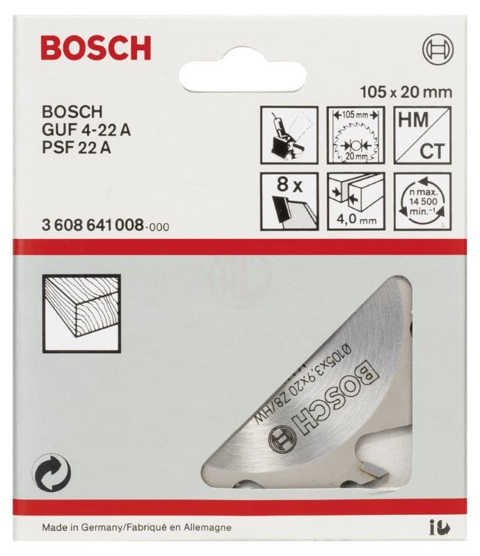 Bosch Kesici Bıaçk 105x4 mm 8 Diş (GUF 4-22 A) 