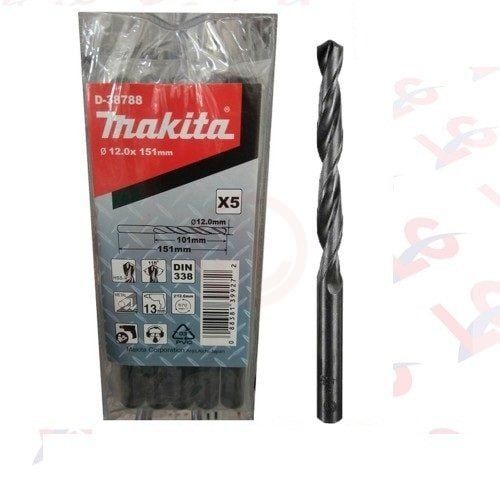 Makita Metal Matkap Ucu HSS-R 12x151 mm (5 Adet) (D-38788) 